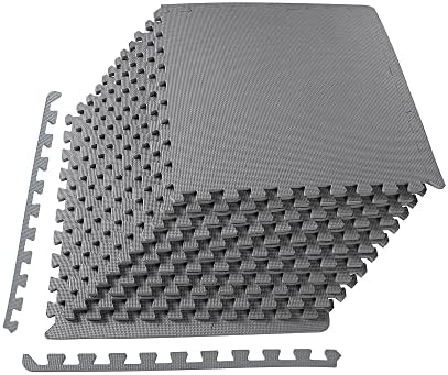 24x24 Inch EVA Interlocking Foam Exercise Tile Mat – Non-Slip Puzzle Flooring for Home Gym, Fitness Studio, or Playroom with Multiple Thickness, Coverage Sizes and Color Options