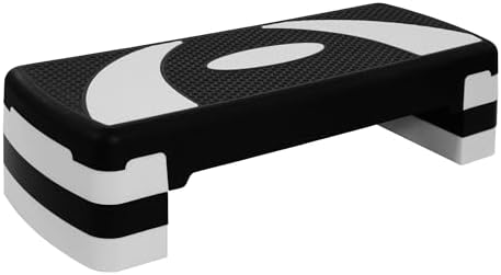 Aerobic Step Platform Trainer with Adjustable 3-Level Risers, 400 Pound Weight Capacity – Non-Slip Exercise Stepper for Cardio, Strength, and Fitness Workouts at Home or Gym