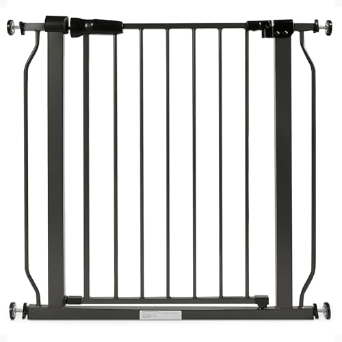 Easy Walk-Thru Safety Gate for Doorways and Stairways with Auto-Close/Hold-Open Features, 30-Inch Tall, Fits 29.1-33.8 Inch Openings, Graphite